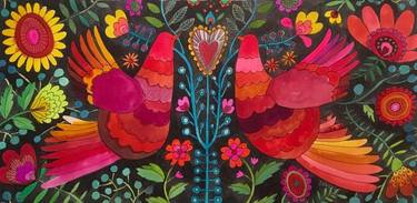 Original Folk Floral Paintings by Sylvie Demers