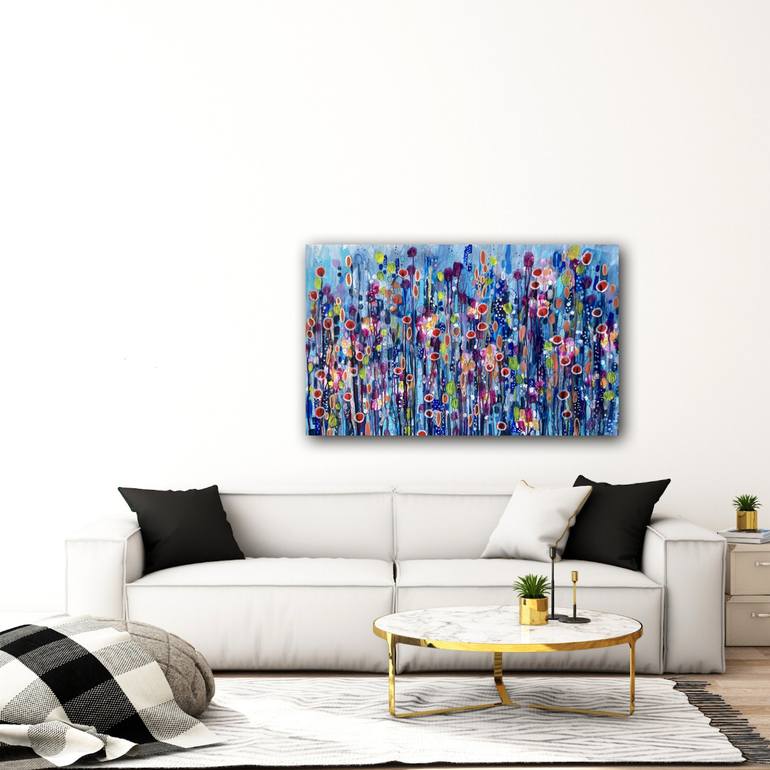 Original Abstract Expressionism Floral Painting by Sylvie Demers