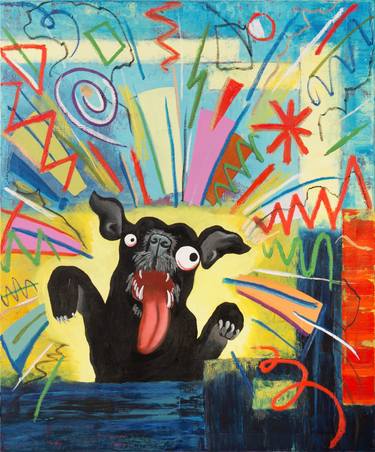 Original Abstract Expressionism Animal Paintings by Lewis Evans