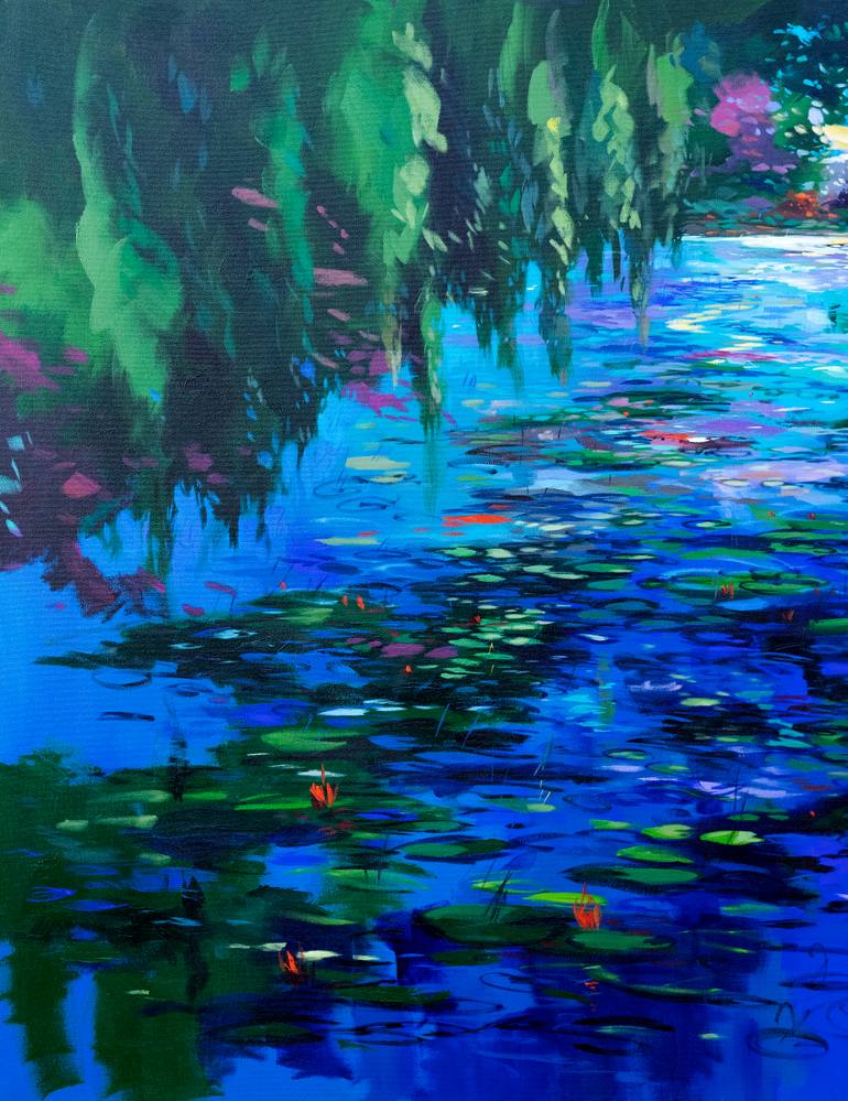 Original Impressionism Garden Painting by Said Oladejo-Lawal
