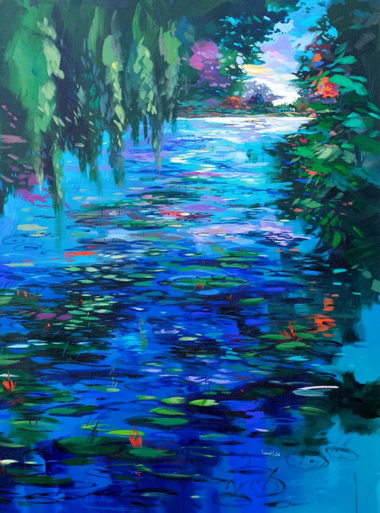 Original Impressionism Garden Painting by Said Oladejo-Lawal