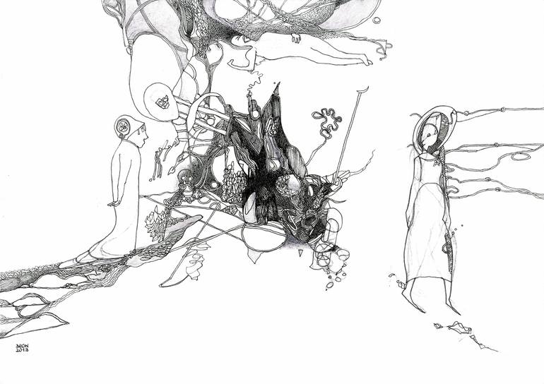 Original Surrealism Fantasy Painting by Alexey Adonin