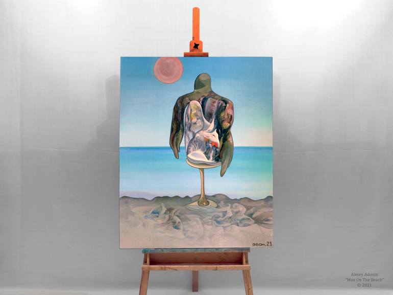 Original Surrealism Beach Painting by Alexey Adonin