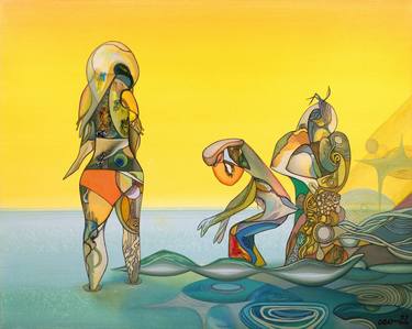 Original Surrealism Beach Paintings by Alexey Adonin