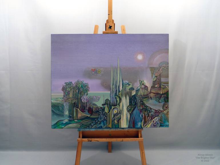 Original Cubism Fantasy Painting by Alexey Adonin