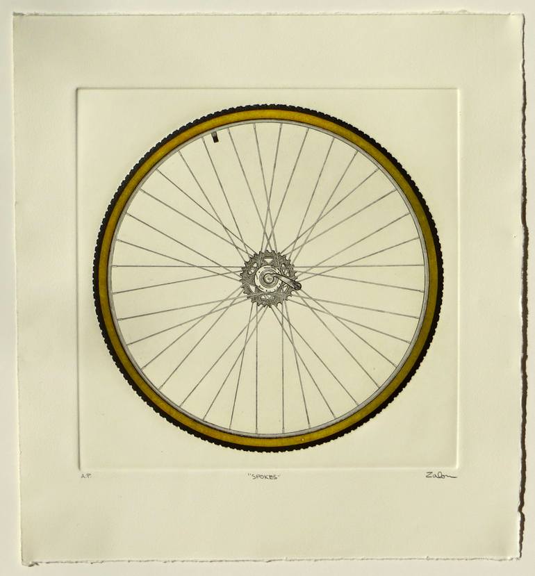 Original Realism Bicycle Printmaking by Bernard Zalon