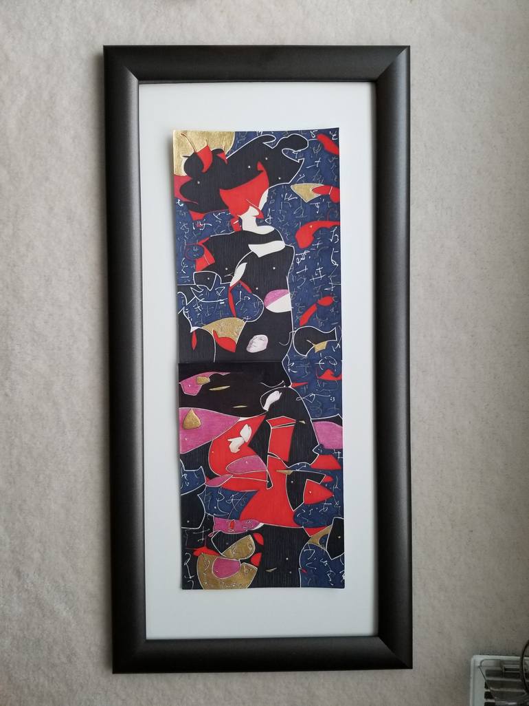 Original Art Nouveau Love Mixed Media by Michael Kiré