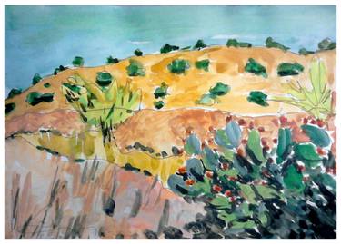 Original Impressionism Landscape Drawings by marta ban simani