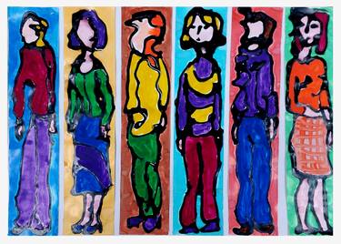 Print of Abstract Expressionism People Paintings by marta ban simani