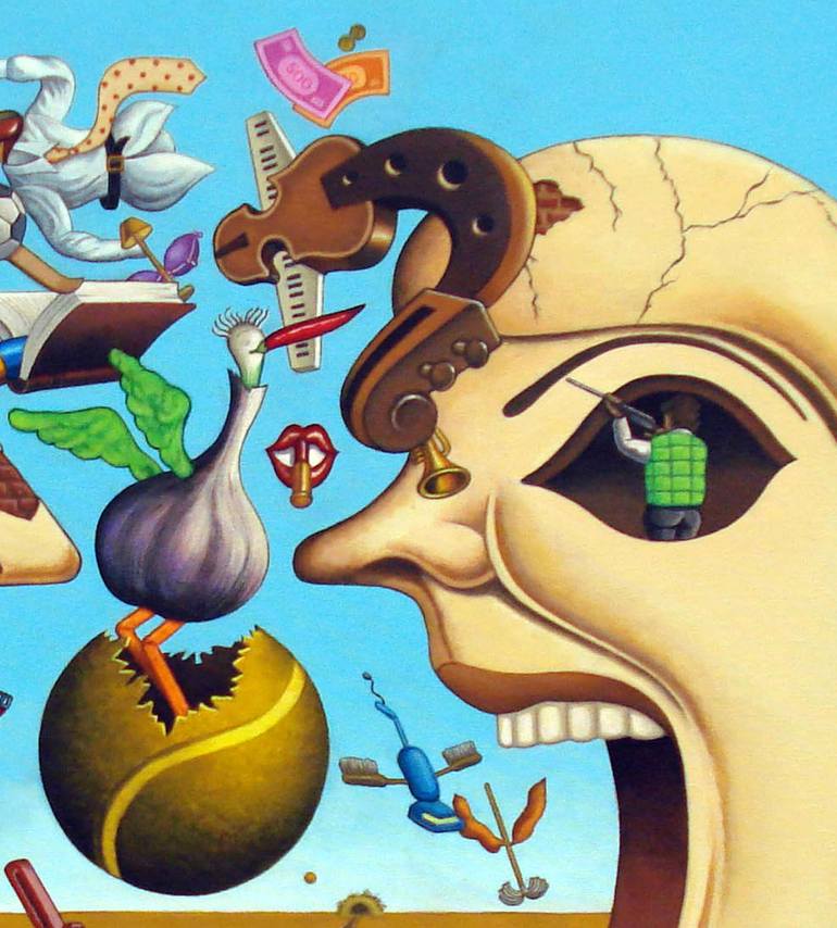 Original Dada Love Painting by Ken Laidlaw