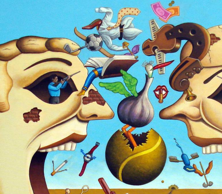 Original Dada Love Painting by Ken Laidlaw