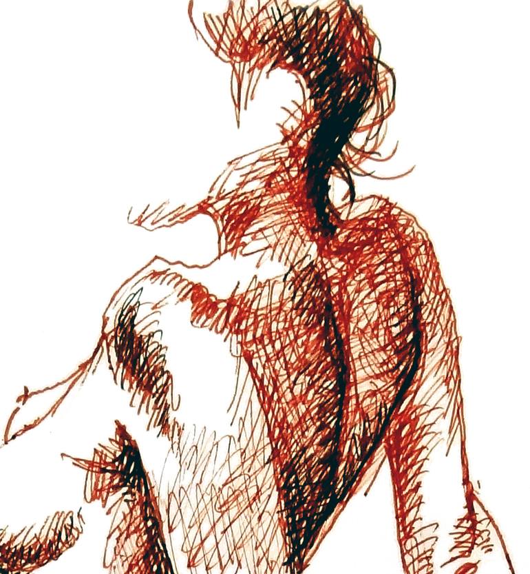 Original Figurative Nude Drawing by Ken Laidlaw