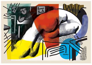 Original Cubism Nude Collage by Ken Laidlaw