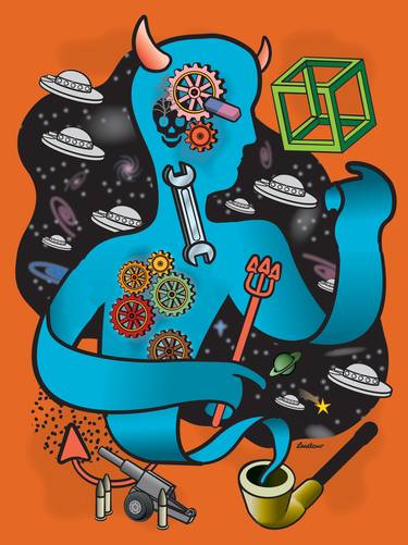 Print of Cubism Outer Space Paintings by Ken Laidlaw