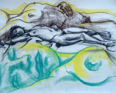 Print of Cubism Nude Drawings by Ken Laidlaw