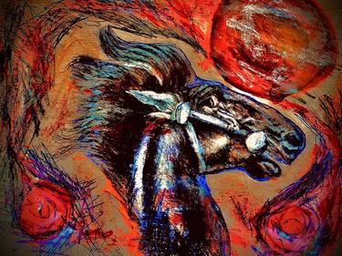 Print of Horse Mixed Media by Ouz Bozdag