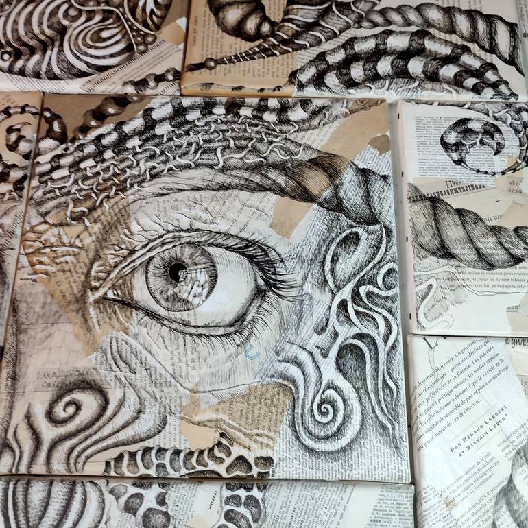 Original Figurative People Drawing by Alixire Colmant