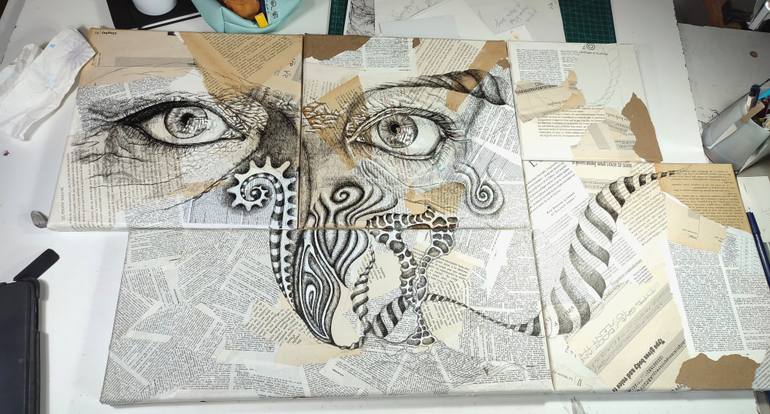 Original Figurative People Drawing by Alixire Colmant