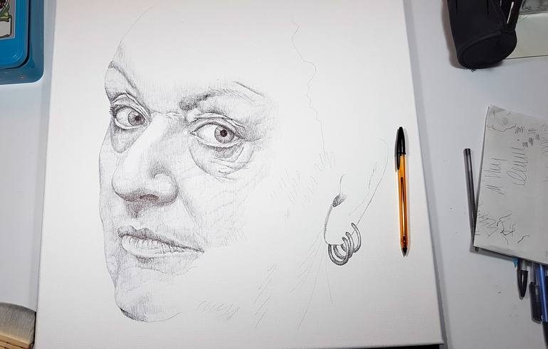 Original Portrait Drawing by Alixire Colmant