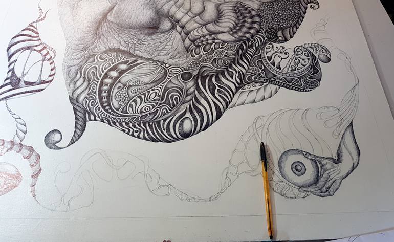 Original Documentary People Drawing by Alixire Colmant