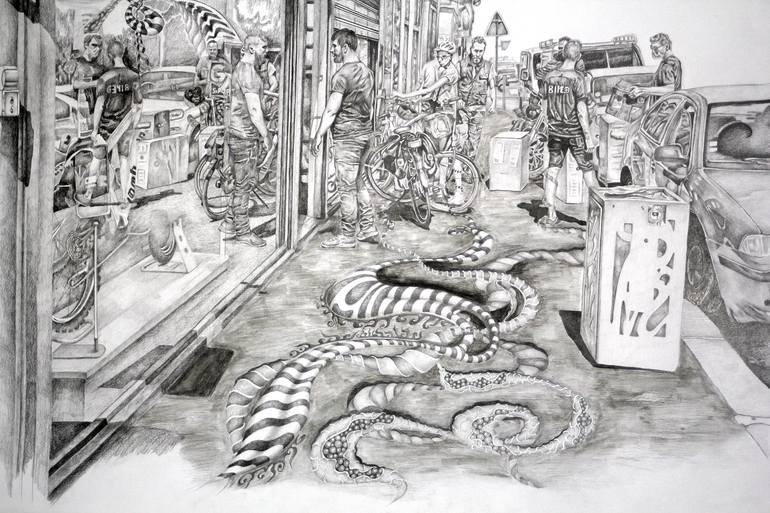 Original Expressionism Landscape Drawing by Alixire Colmant