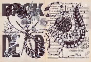 Print of Surrealism Typography Drawings by Alixire Colmant