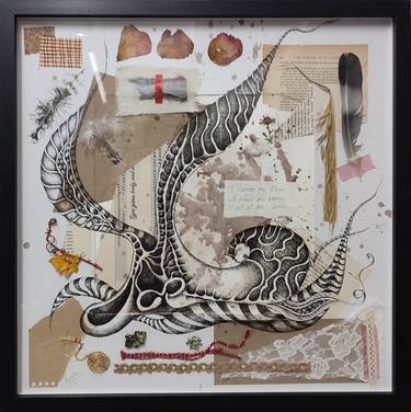 Original Surrealism Abstract Collage by Alixire Colmant