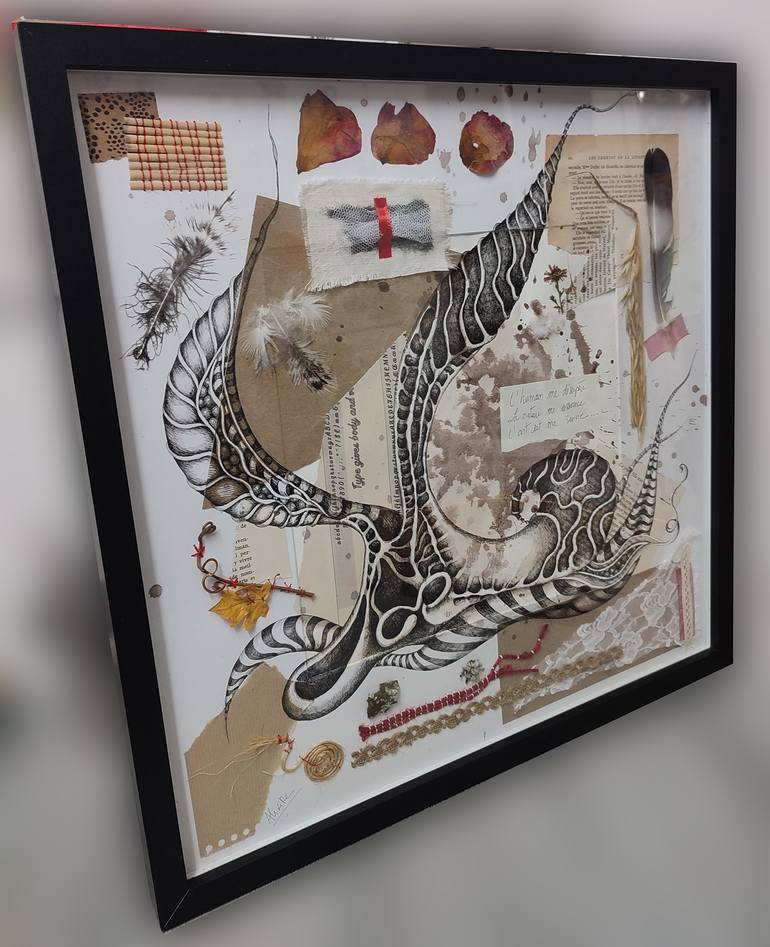 Original Surrealism Abstract Collage by Alixire Colmant