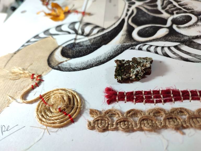 Original Surrealism Abstract Collage by Alixire Colmant