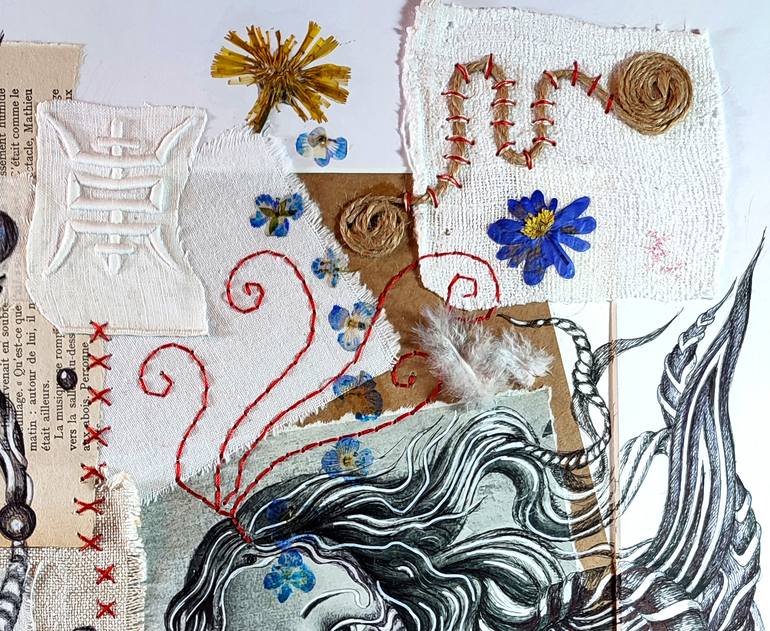 Original Surrealism Women Drawing by Alixire Colmant