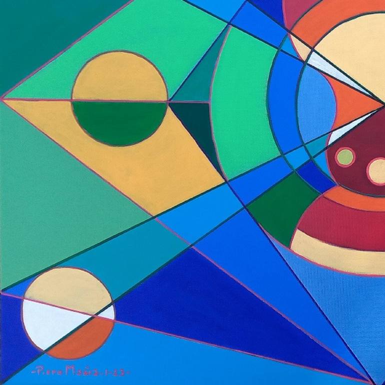 Original Cubism Abstract Painting by Piero Masia