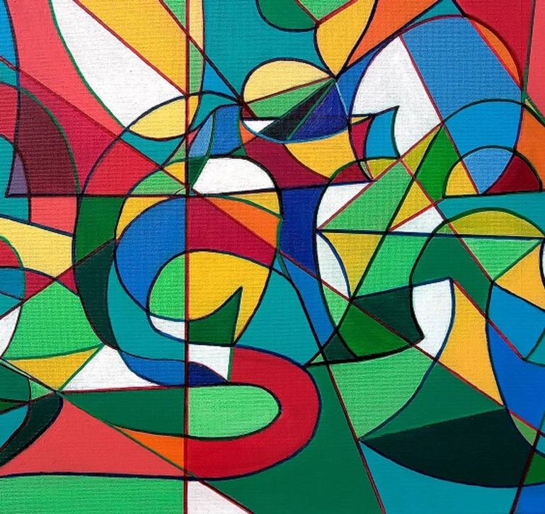 Original Cubism Abstract Painting by Piero Masia