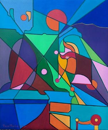 Print of Cubism Abstract Paintings by Piero Masia