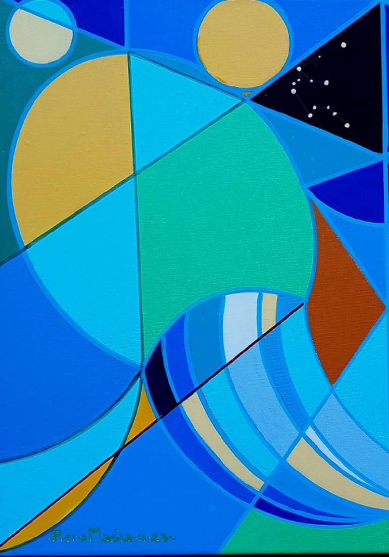 Original Conceptual Abstract Painting by Piero Masia