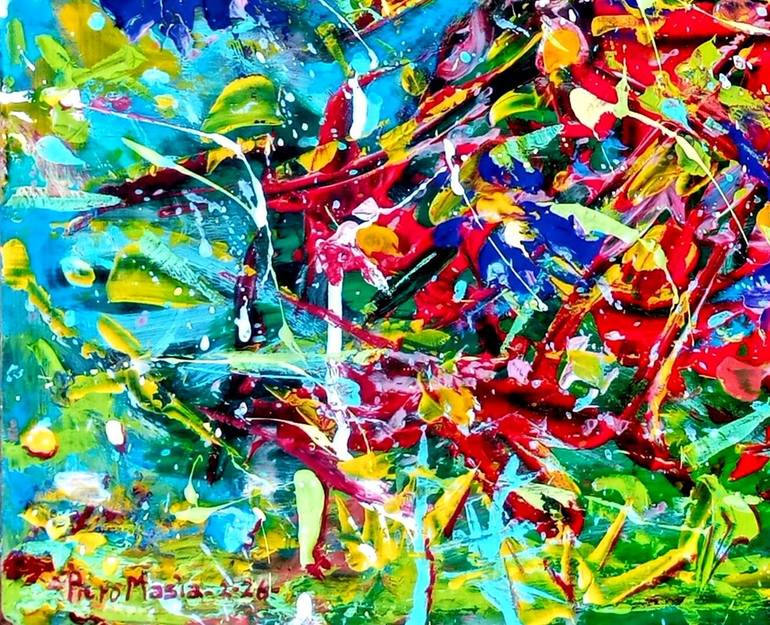Original Abstract Expressionism Abstract Painting by Piero Masia