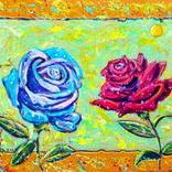 Red and blue roses by Piero Masia