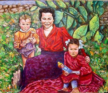 Print of Portraiture Family Paintings by Piero Masia