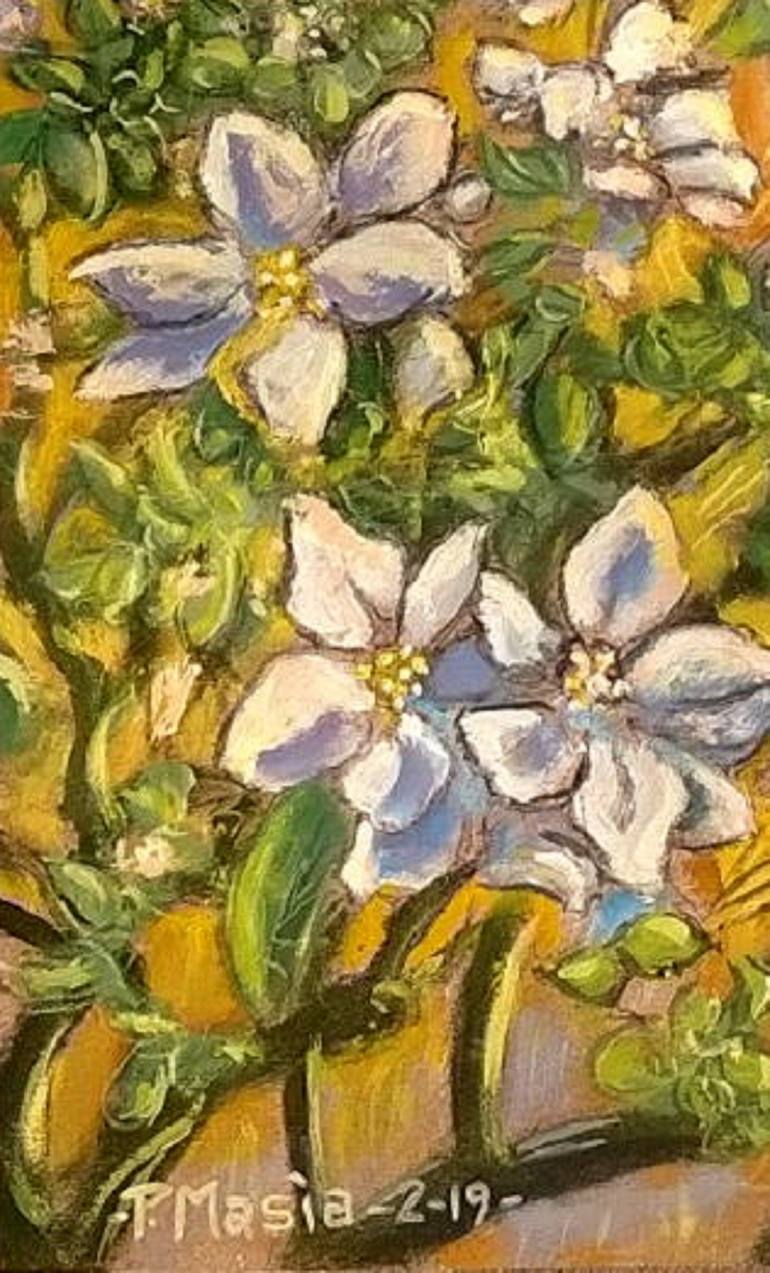 Original Impressionism Floral Painting by Piero Masia