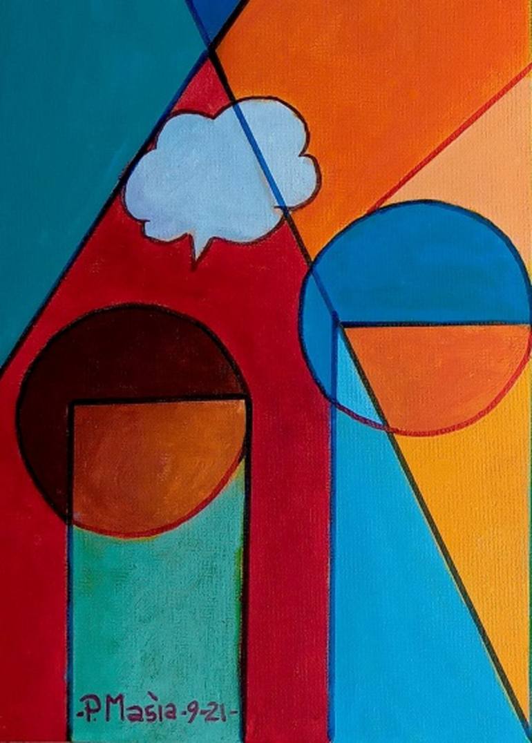 Original Cubism Abstract Painting by Piero Masia