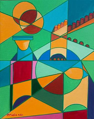 Original Cubism Abstract Paintings by Piero Masia