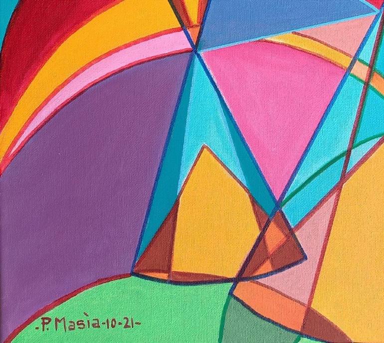 Original Cubism Abstract Painting by Piero Masia