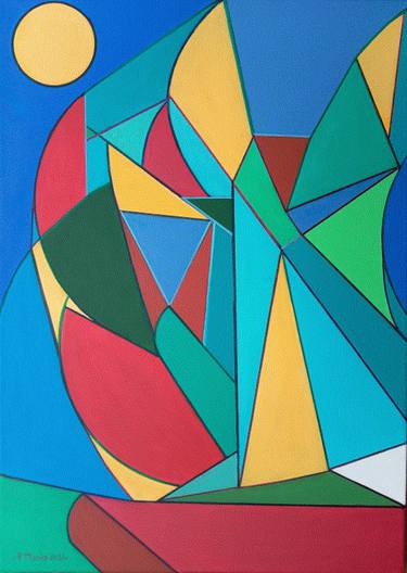 Original Cubism Abstract Paintings by Piero Masia