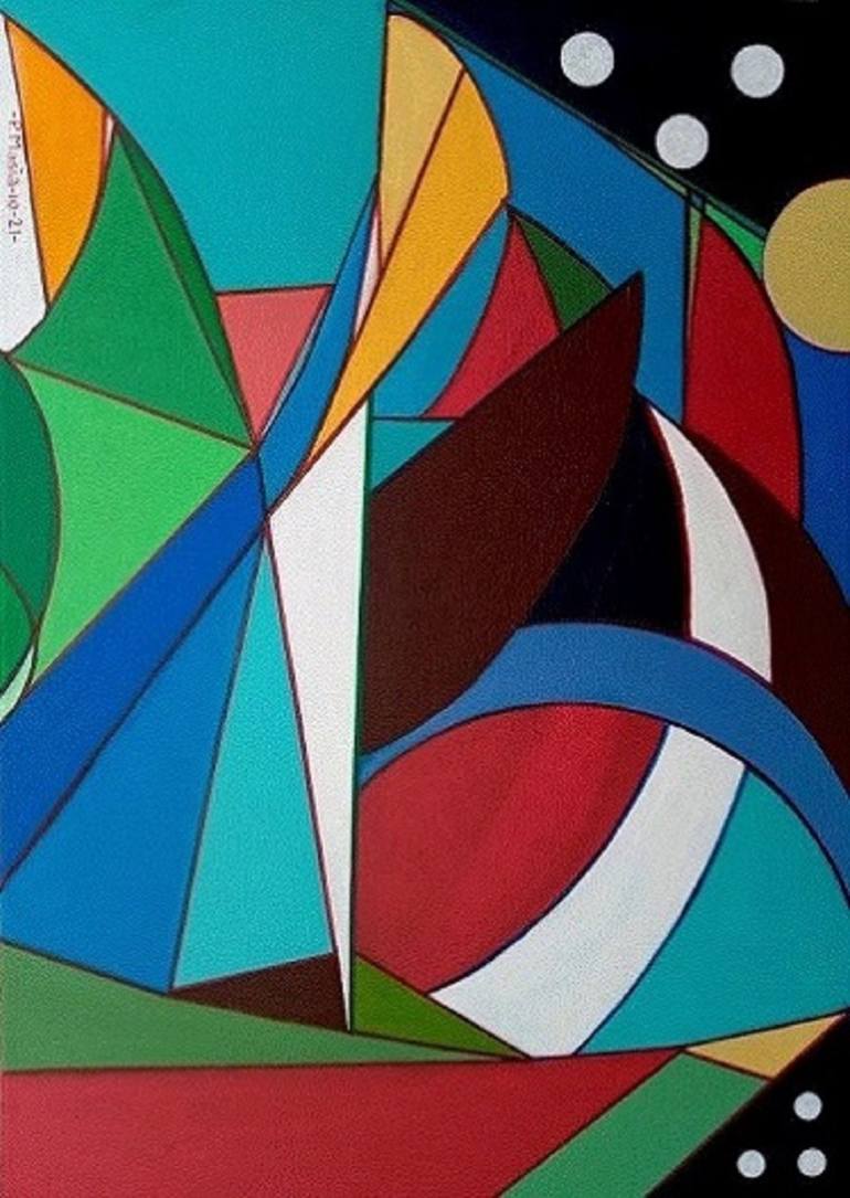 Original Cubism Abstract Painting by Piero Masia