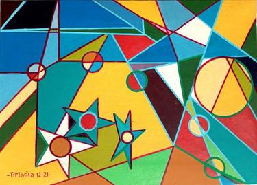 Original Cubism Abstract Paintings by Piero Masia