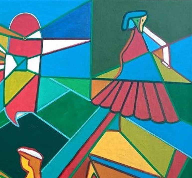 Original Cubism Abstract Painting by Piero Masia