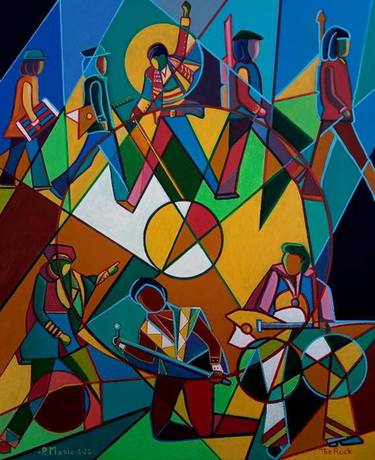 Original Cubism Abstract Paintings by Piero Masia