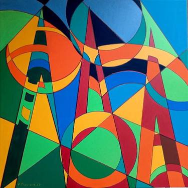 Original Cubism Abstract Paintings by Piero Masia