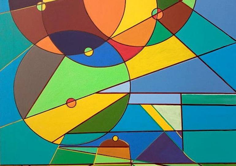 Original Cubism Abstract Painting by Piero Masia