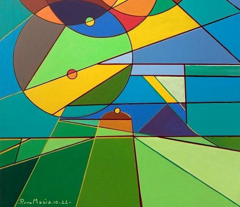 Original Cubism Abstract Painting by Piero Masia