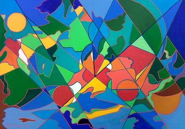 Original Cubism Abstract Paintings by Piero Masia